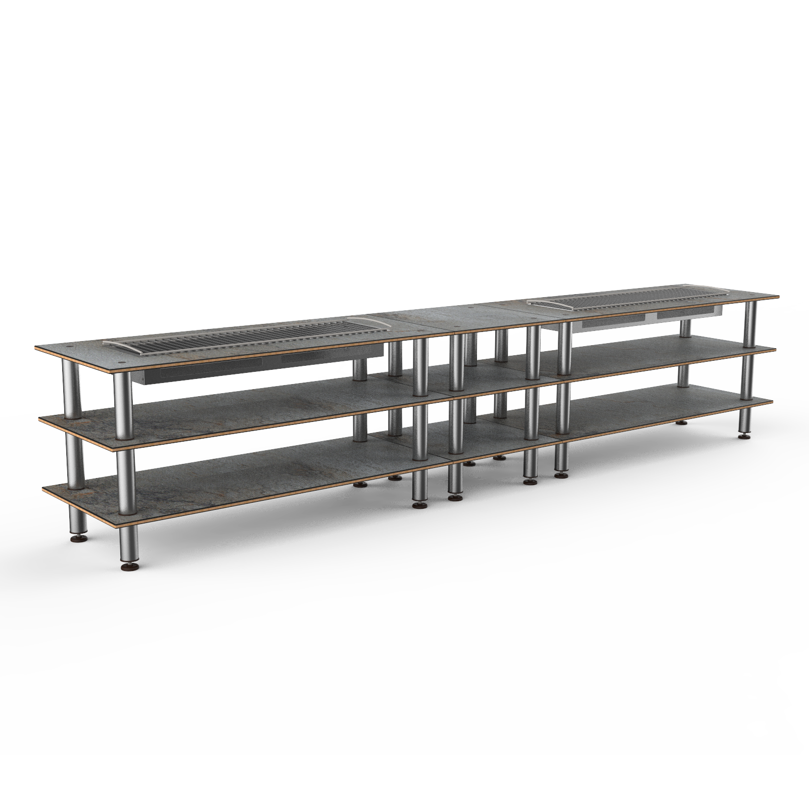 Double Heat Buffet Table L 171.5" W 29.5" Modular