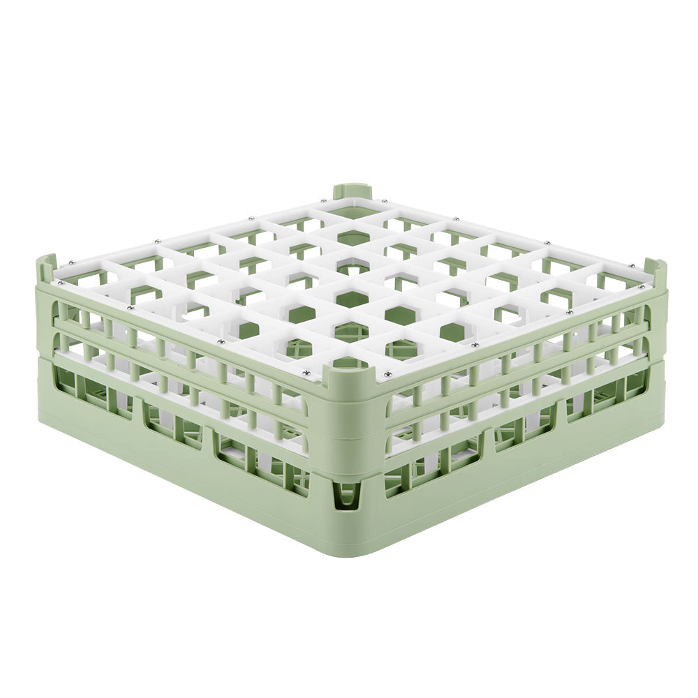 36-compartment tall plus Signature full-size compartment rack in Light Green and top extender in Light Green
