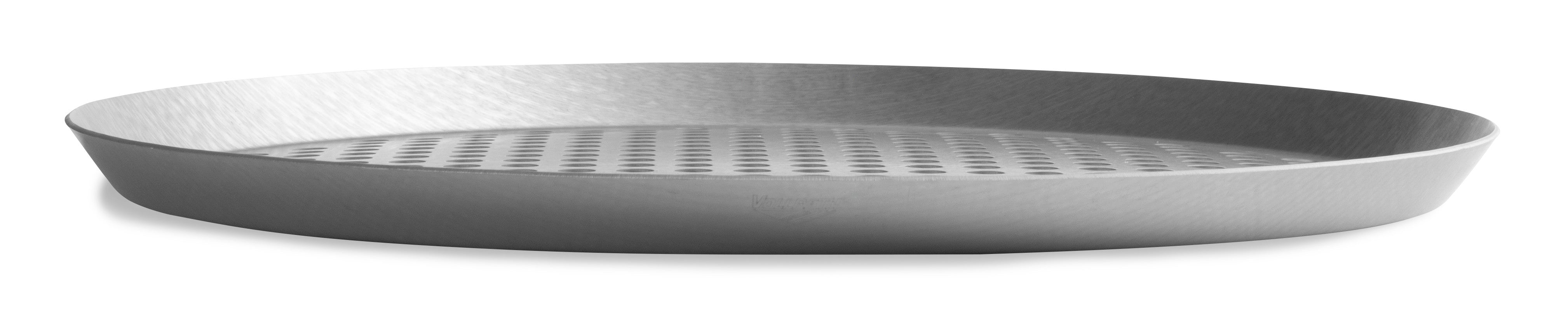 12" Extra-Perforated Press-Cut Pizza Pan with Clear Coat Anodized Finish