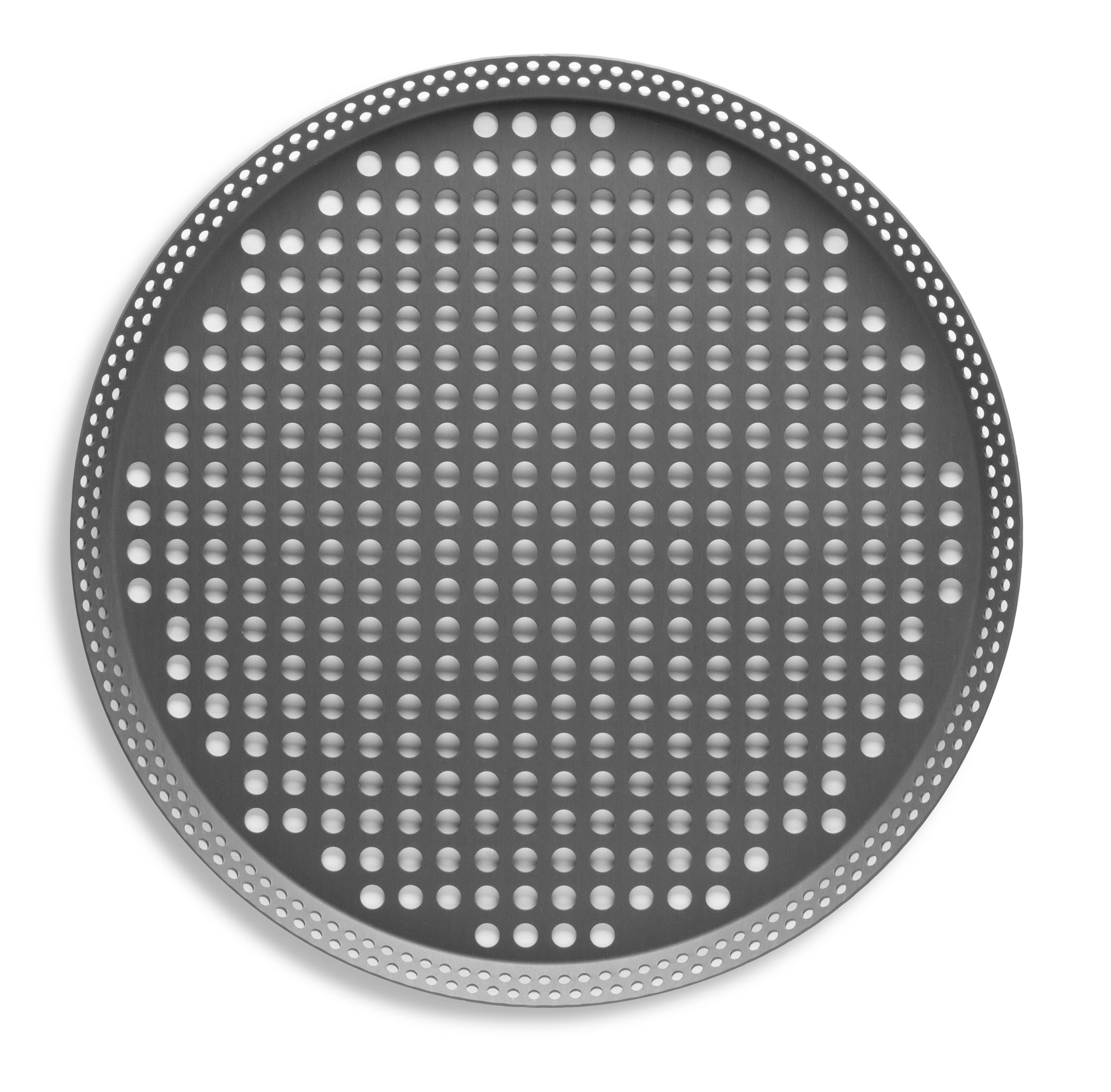 16" Fully Perforated Press Cut Pizza Pan with Hard Coat Anodized Finish