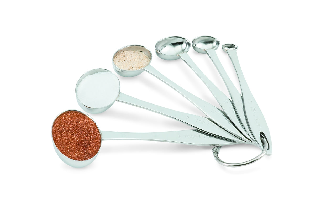 6-piece stainless steel oval measuring spoon set