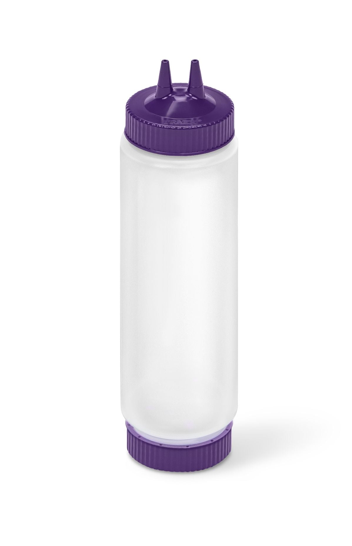 24 oz. Traex® Fifo Clear Squeeze Dispenser with Purple Twin Tip™ and Base Cap