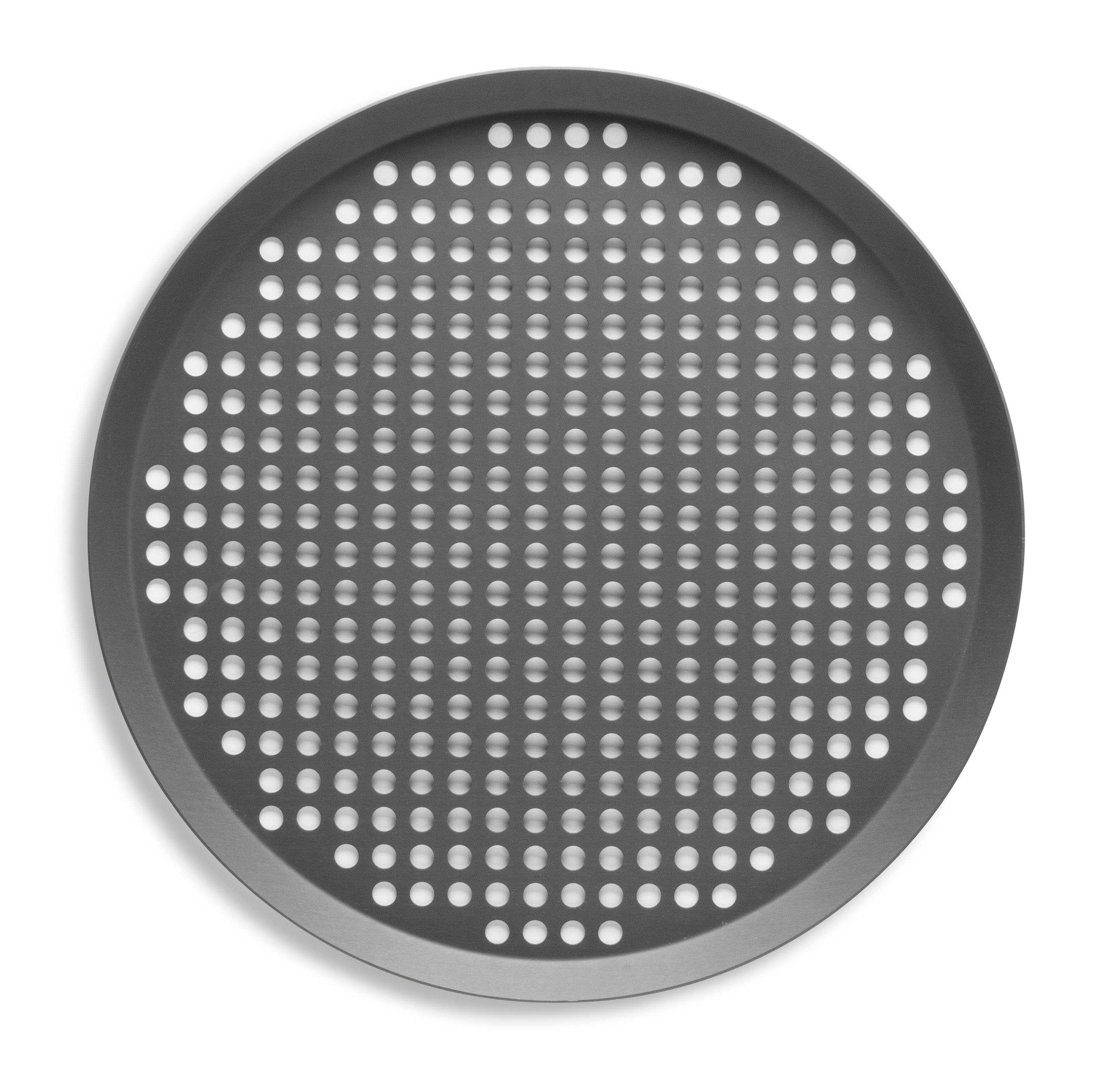 16" Extra Perforated Press Cut Pizza Pan with Hard Coat Anodized Finish