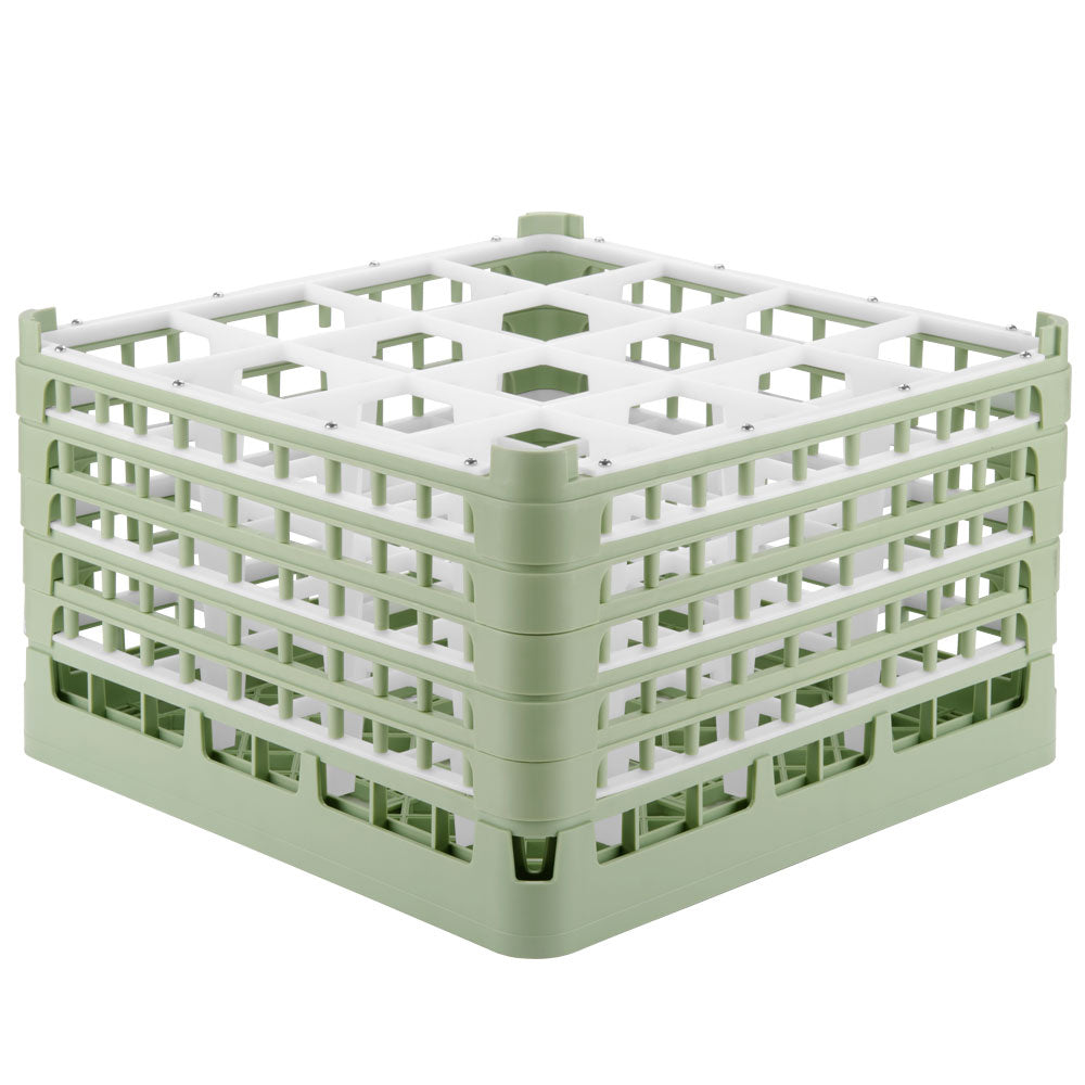 16-compartment XXX-tall Signature full-size compartment rack in Light Green and top extender in Light Green