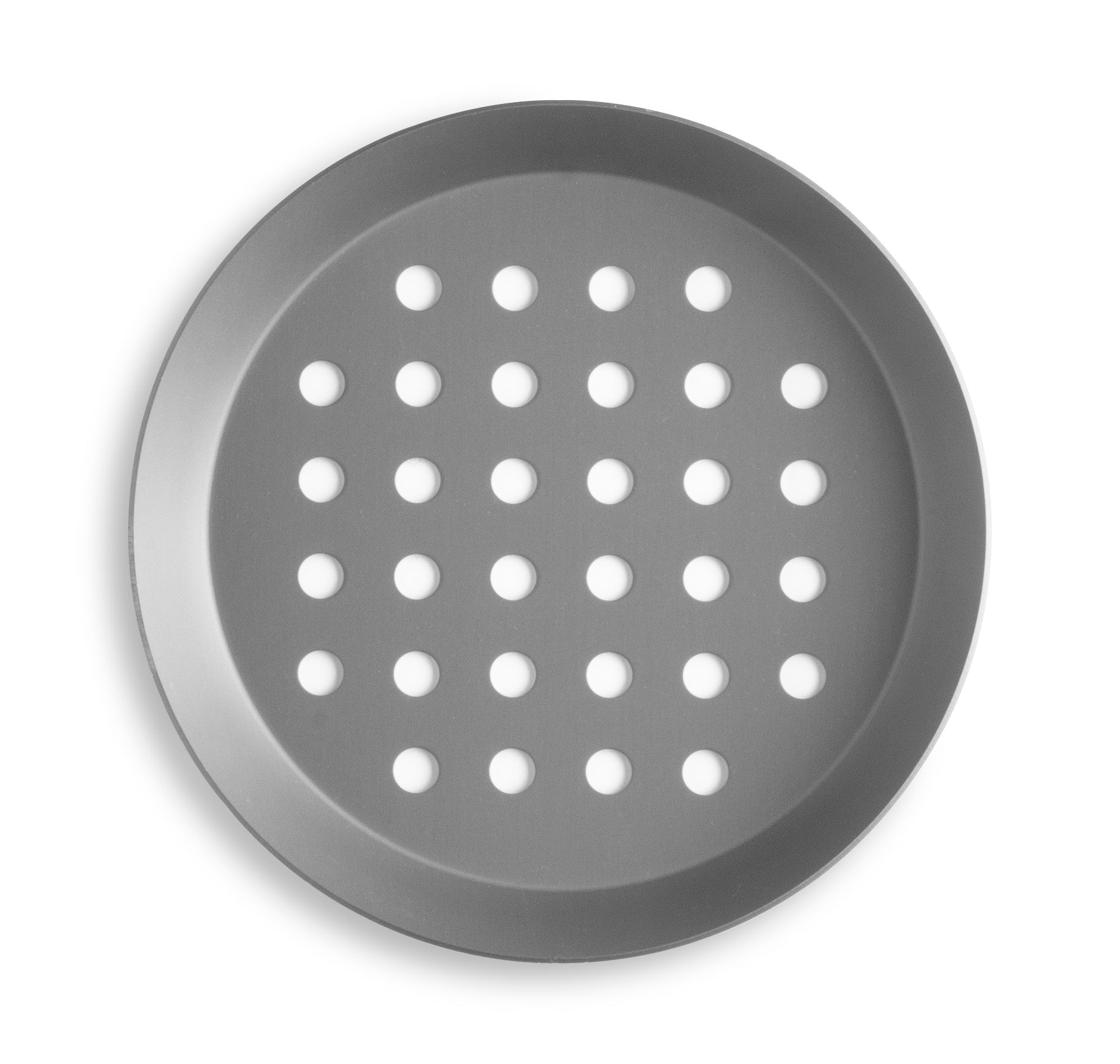 8" Perforated Press Cut Pizza Pan with Hard Coat Anodized Finish