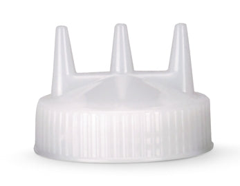 Traex® wide-mouth squeeze dispenser clear triple-tip replacement cap