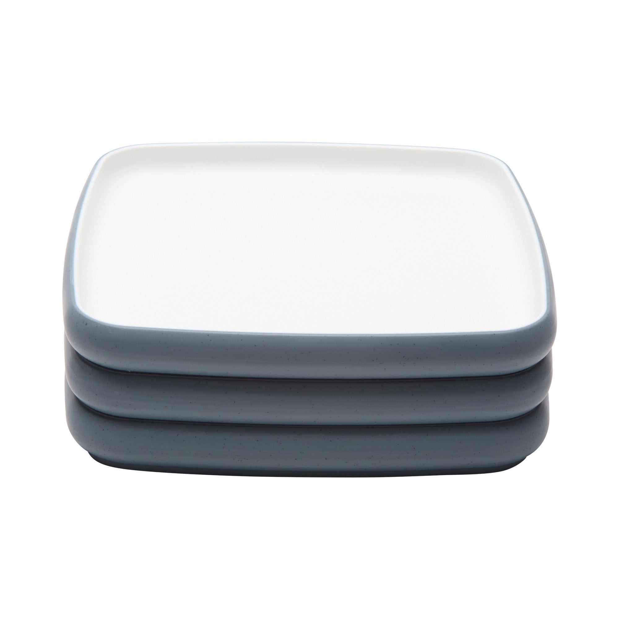 Cheforward Hatch 8.5" Square Melamine Plate, Touch of Honey/Bluejay