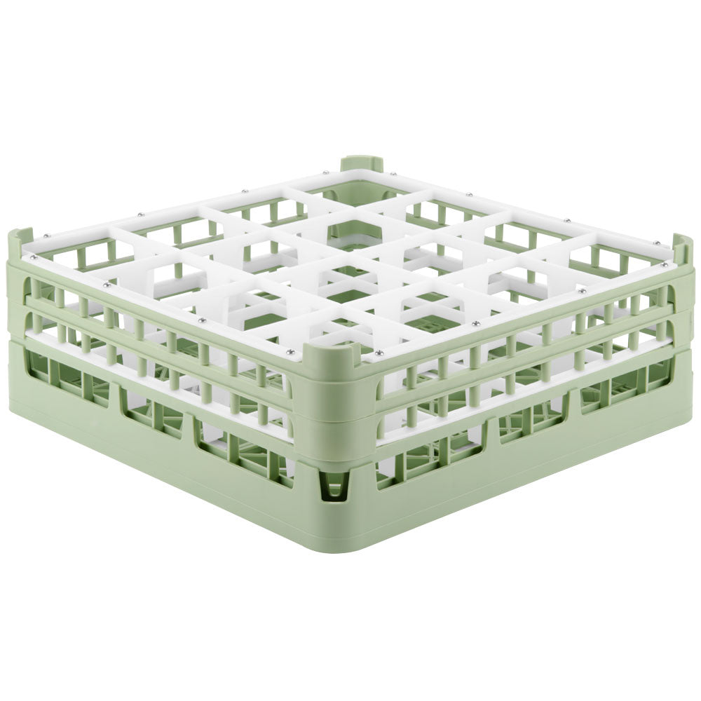 16-compartment tall-plus height Signature full-size compartment rack in Light Green and top extender in Light Green