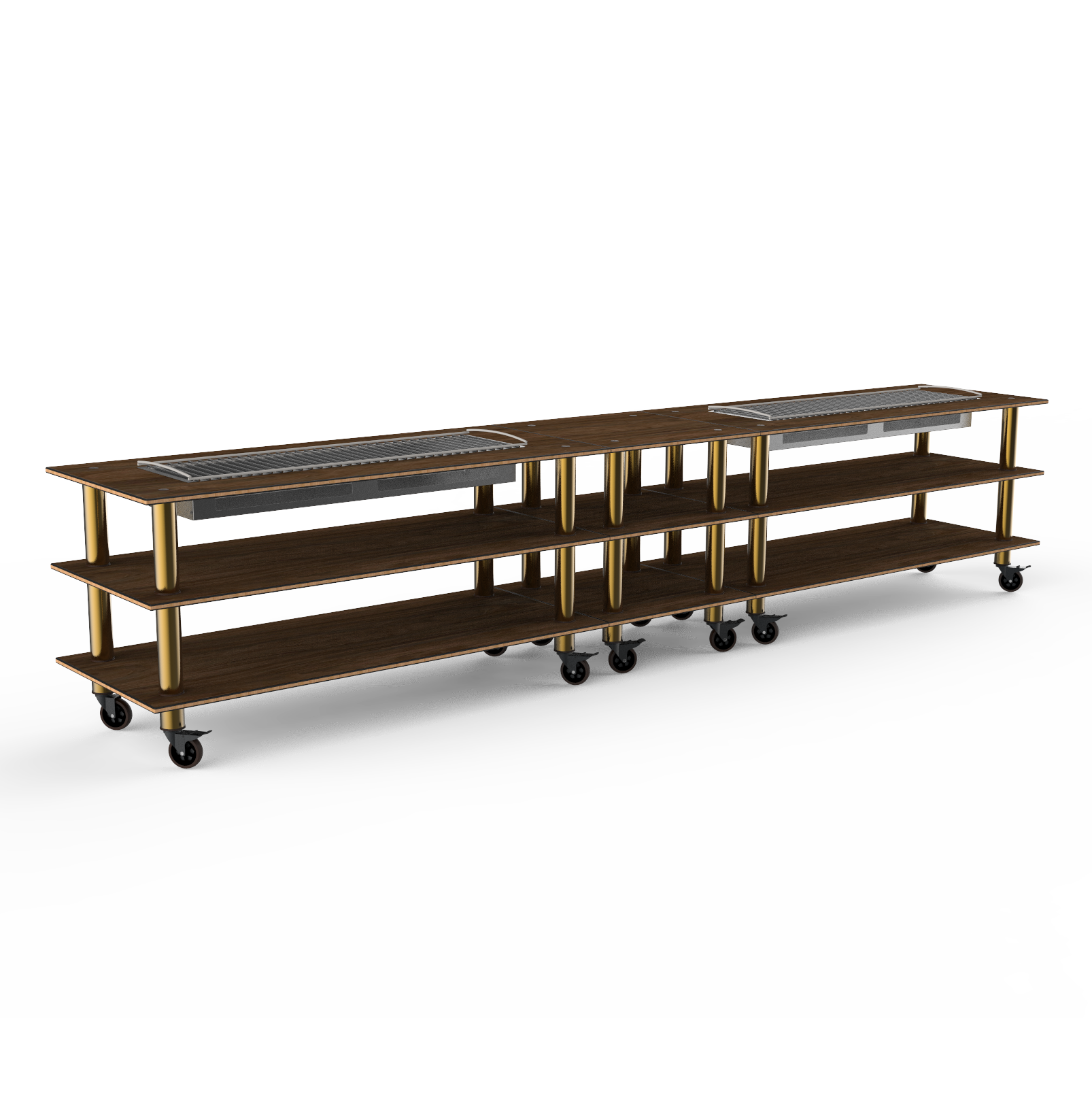 Double Heat Buffet Table L 171.5" W 29.5" Modular