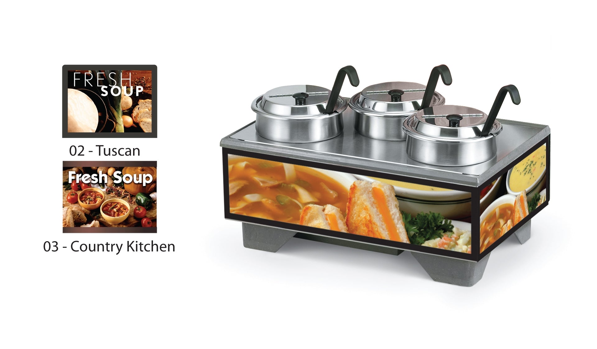 Full-Size Soup Merchandiser, 1220 Country Kitchen base with 4 qt. accessory pack