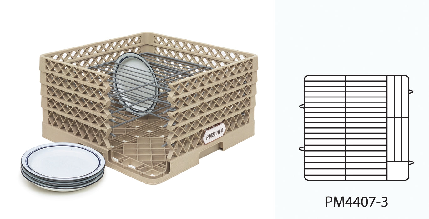 Traex® Plate Crate® Warewashing System with three extenders - Plate rack w/ three extenders