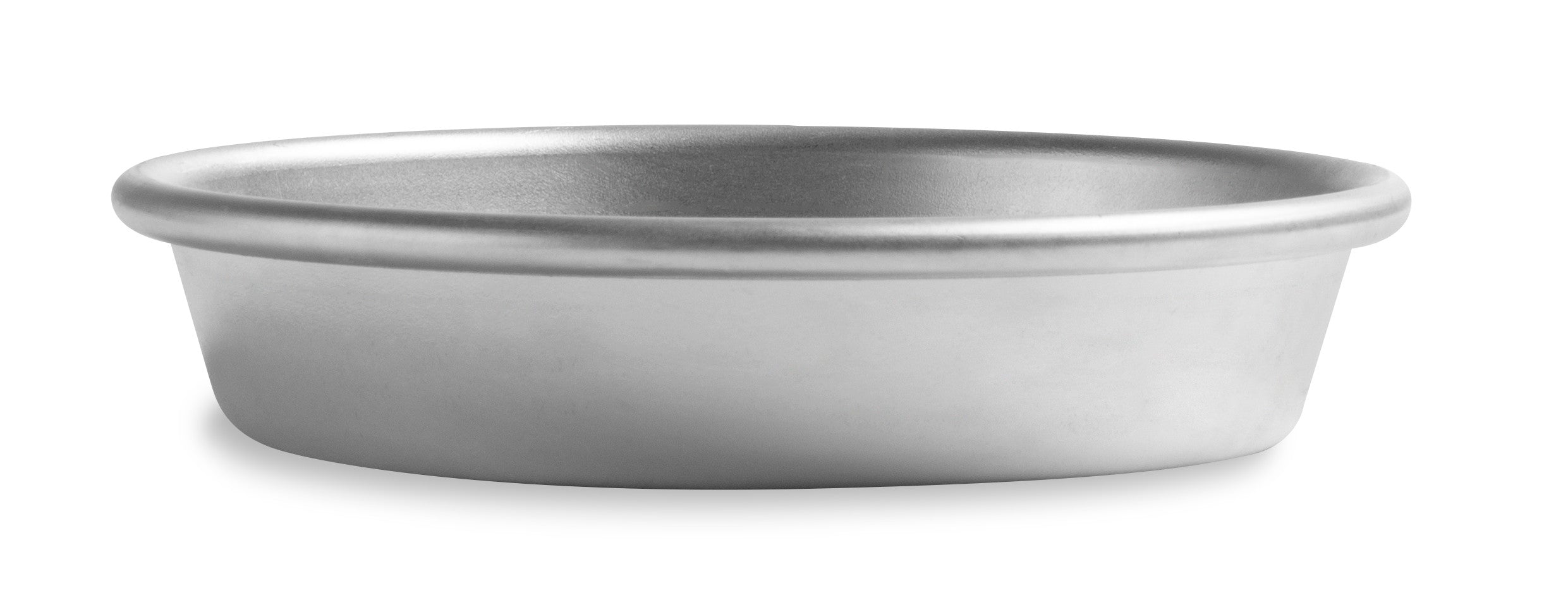 6 ½" Solid Tapered Press-Cut Aluminum Pizza Pan in Natural Finish