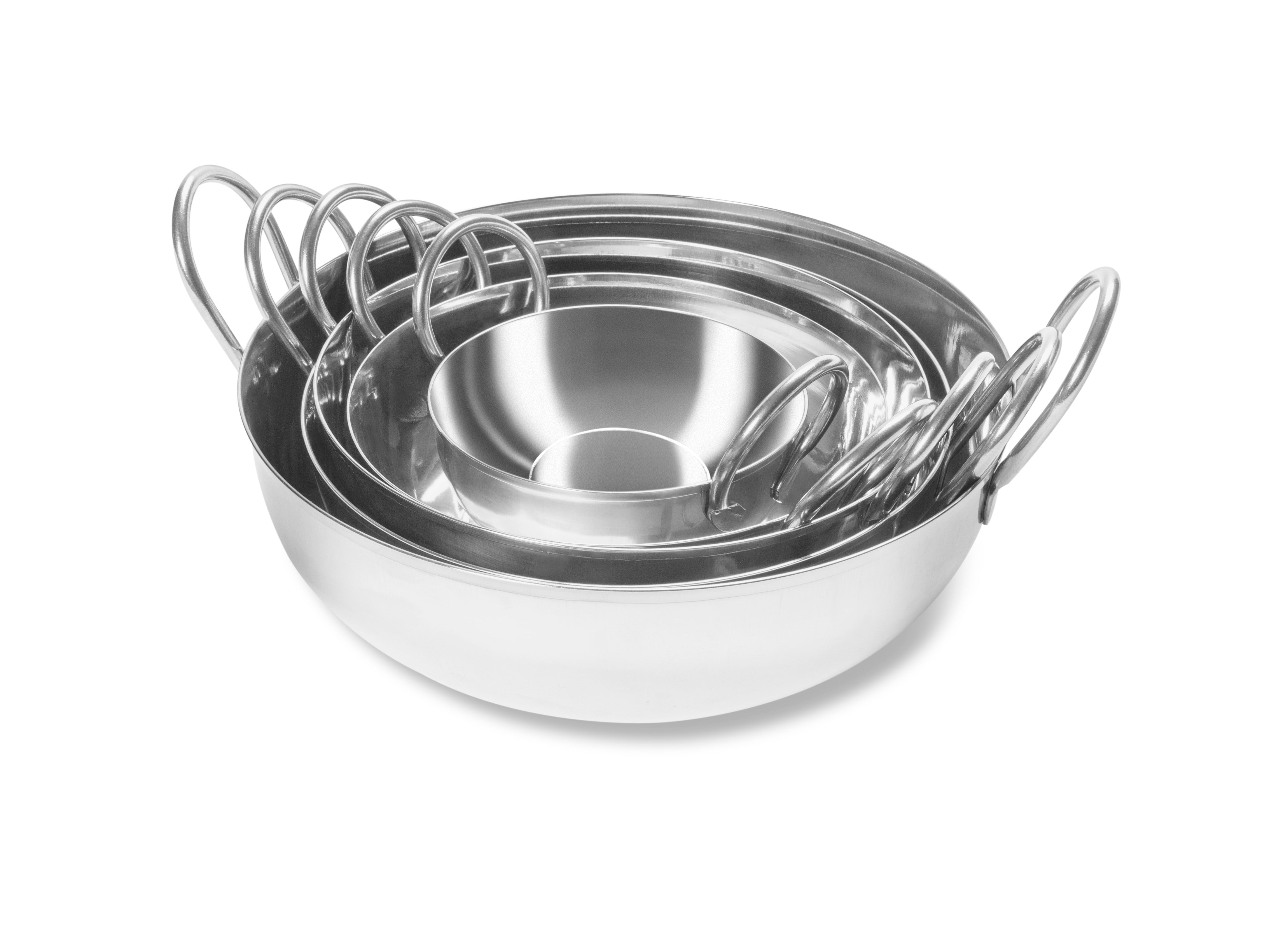 31 oz. Shallow Stainless Steel Balti Dish
