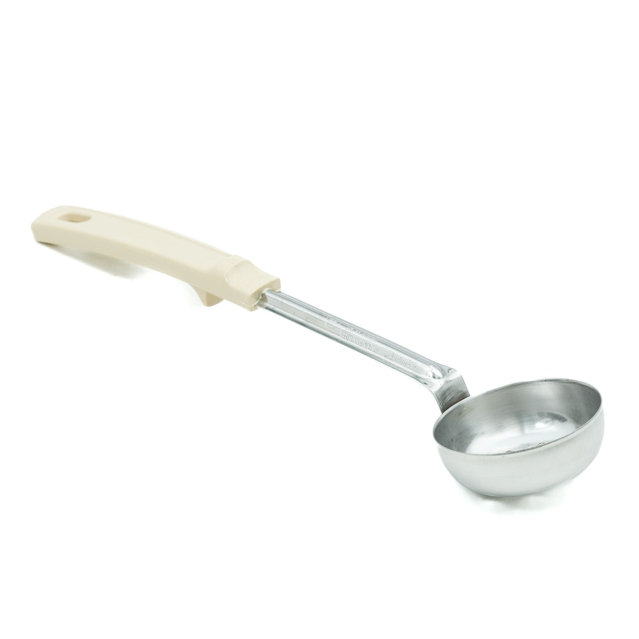 3 oz. Perforated Round Spoodle® Utensil with Ivory Grip 'N Serv® Handle