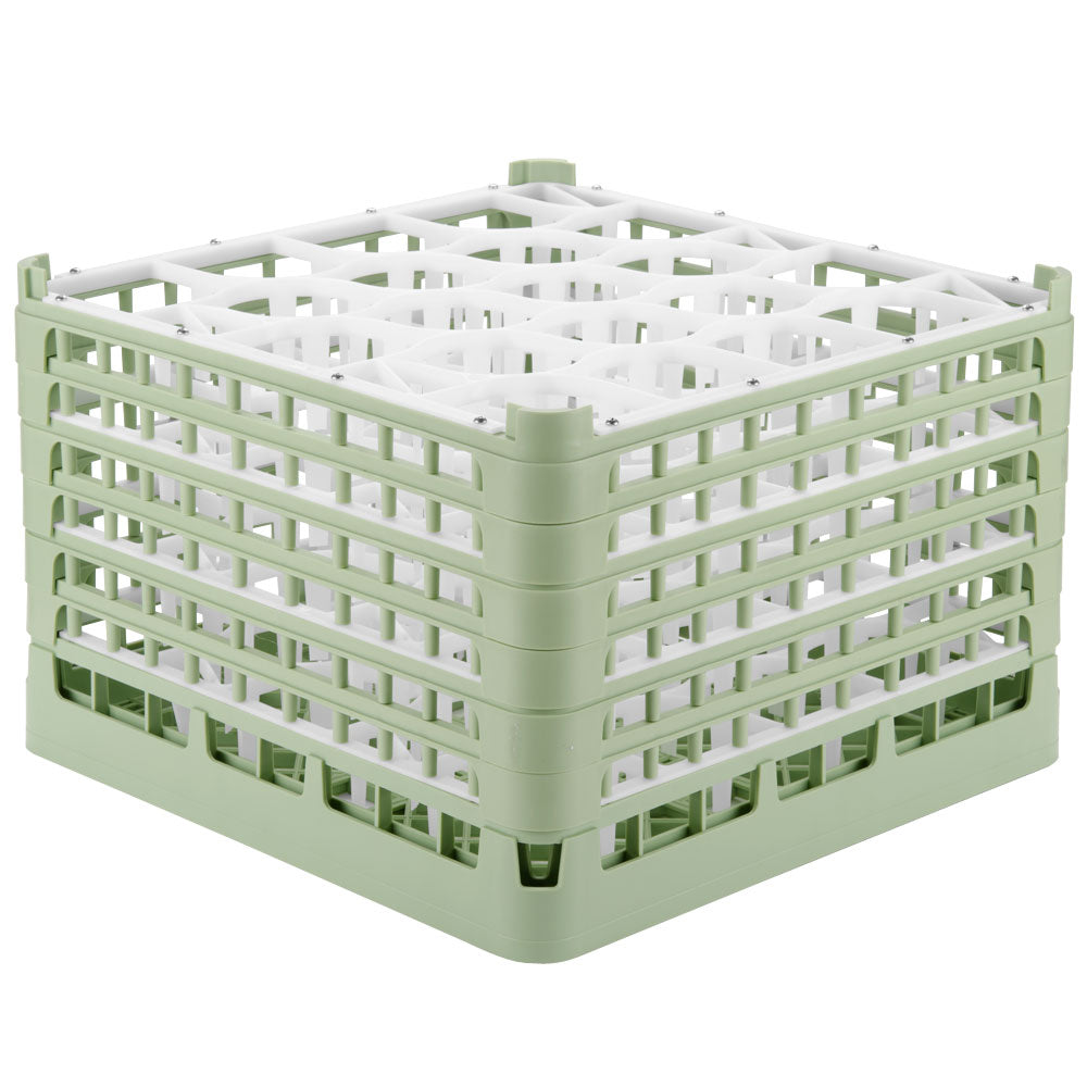 Signature Lemon Drop™ 20 compartment rack with xxxx-tall height in Light Green and top extender in Light Green