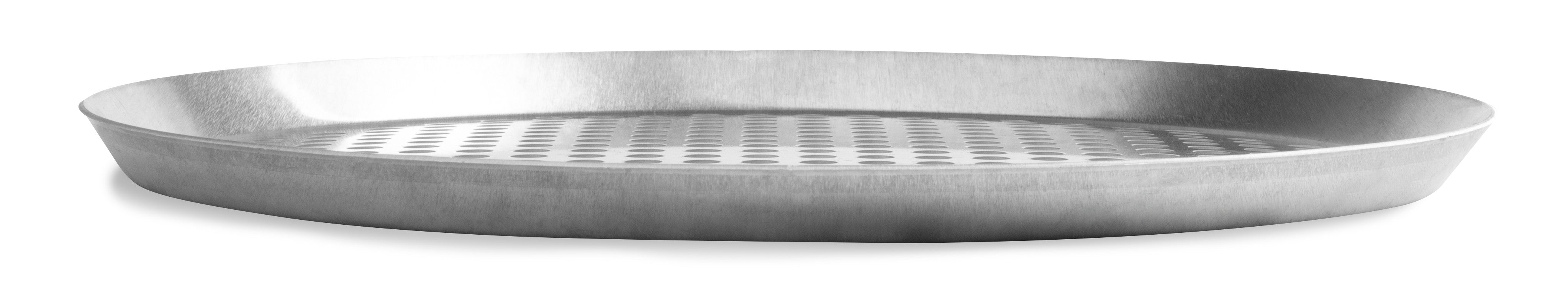 18" Extra-Perforated Press-Cut Pizza Pan in Natural Finish