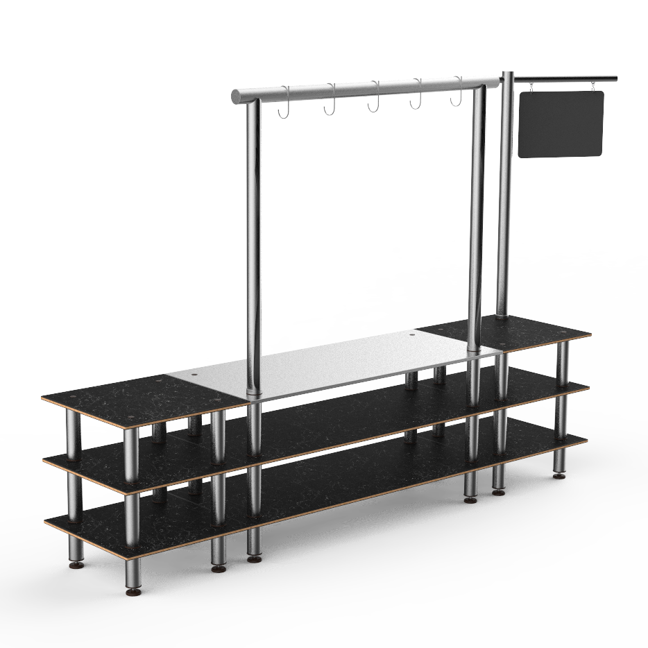 Pro Salsa Bar Station L 130.0" W 29.5" Modular