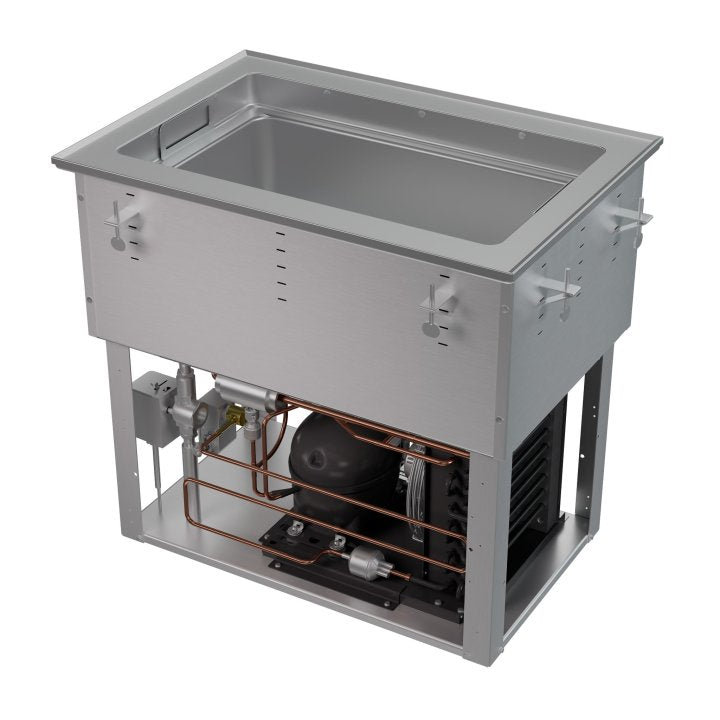 Modular Drop-In Hot/Cold/Freeze Food Well, 1-Well, Auto Manifold Drain, Standard Flange – 120V