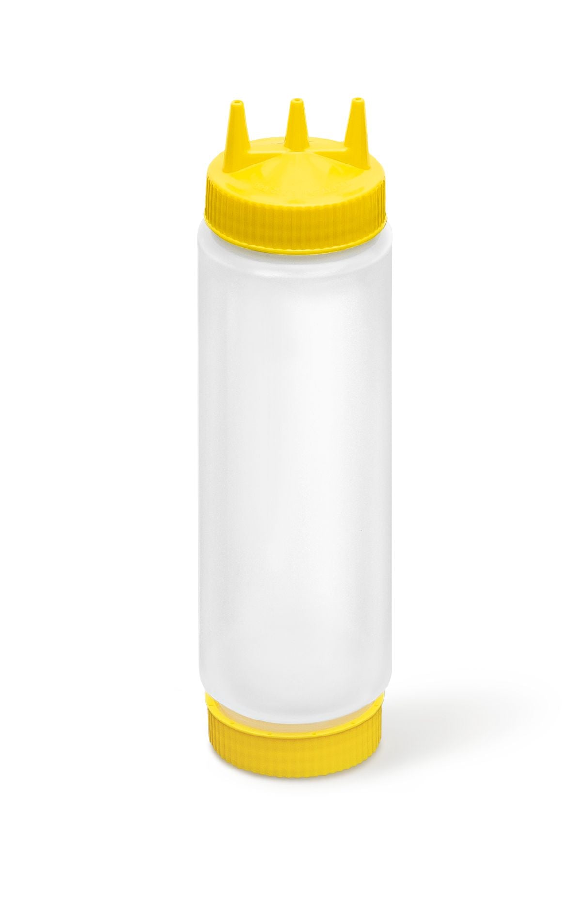 24 oz. Traex® Fifo Clear Squeeze Dispenser with Yellow Tri Tip™ and Base Cap