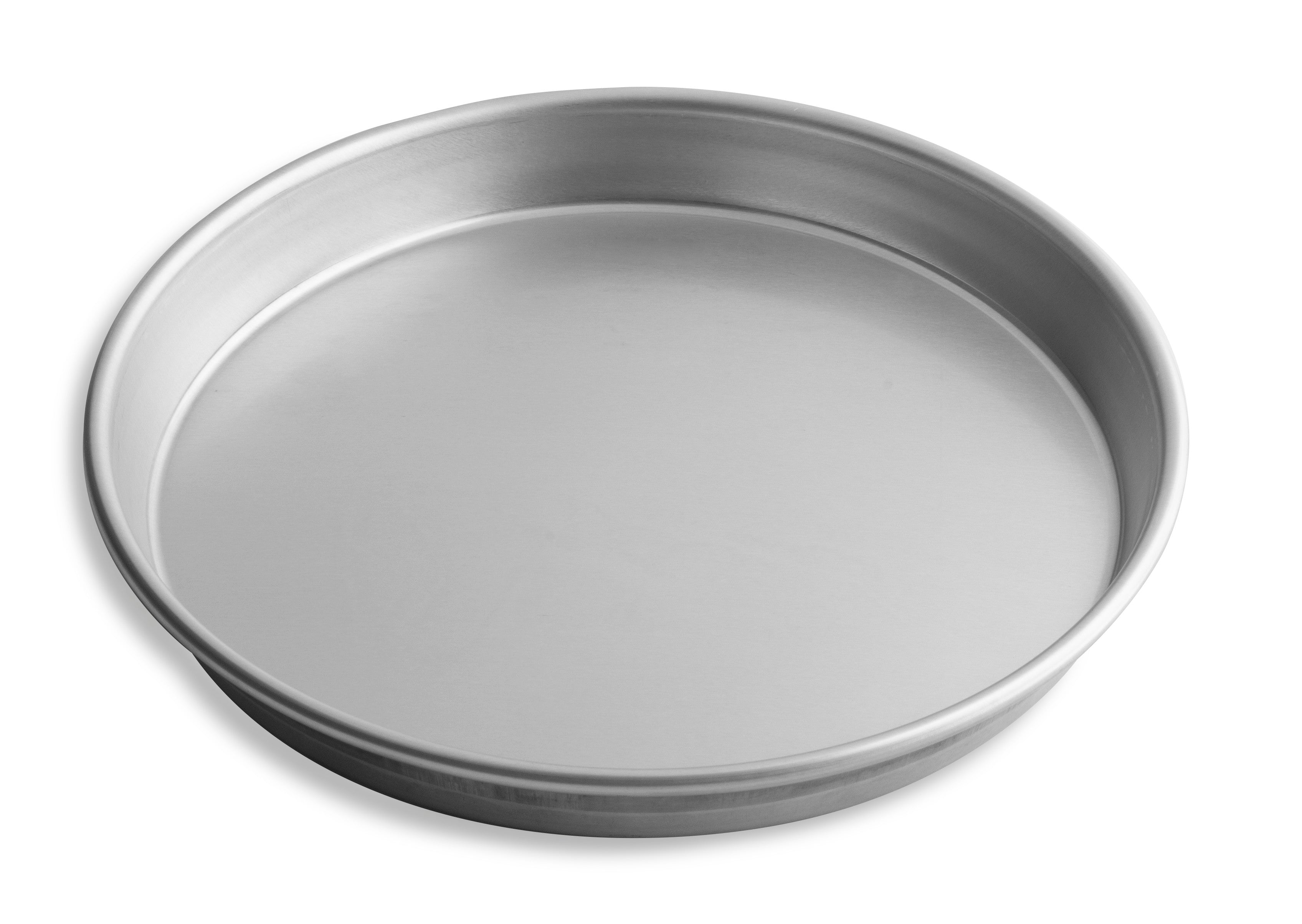 12" Solid Tapered Press-Cut Aluminum Pizza Pan in Natural Finish