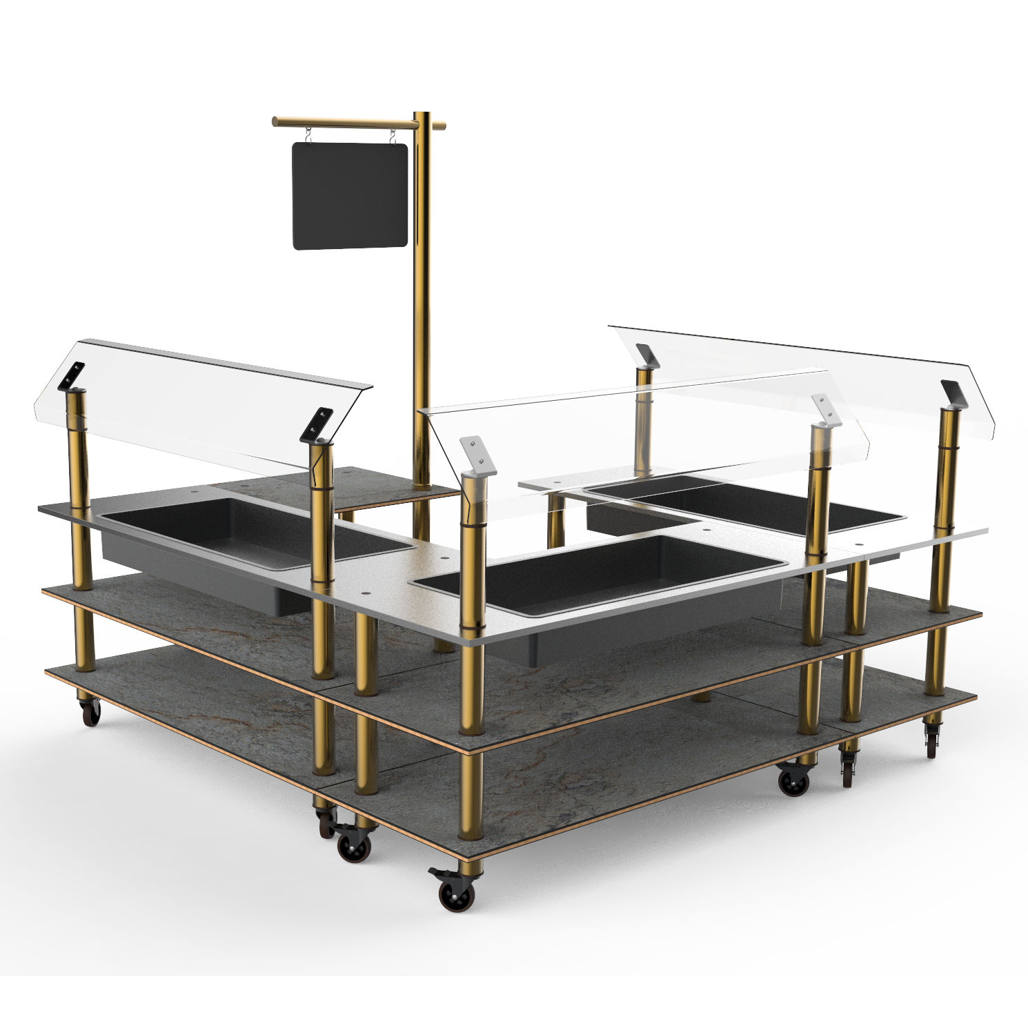 Self Service Chilled Salad Station L 100.5" W 100.5" Modular