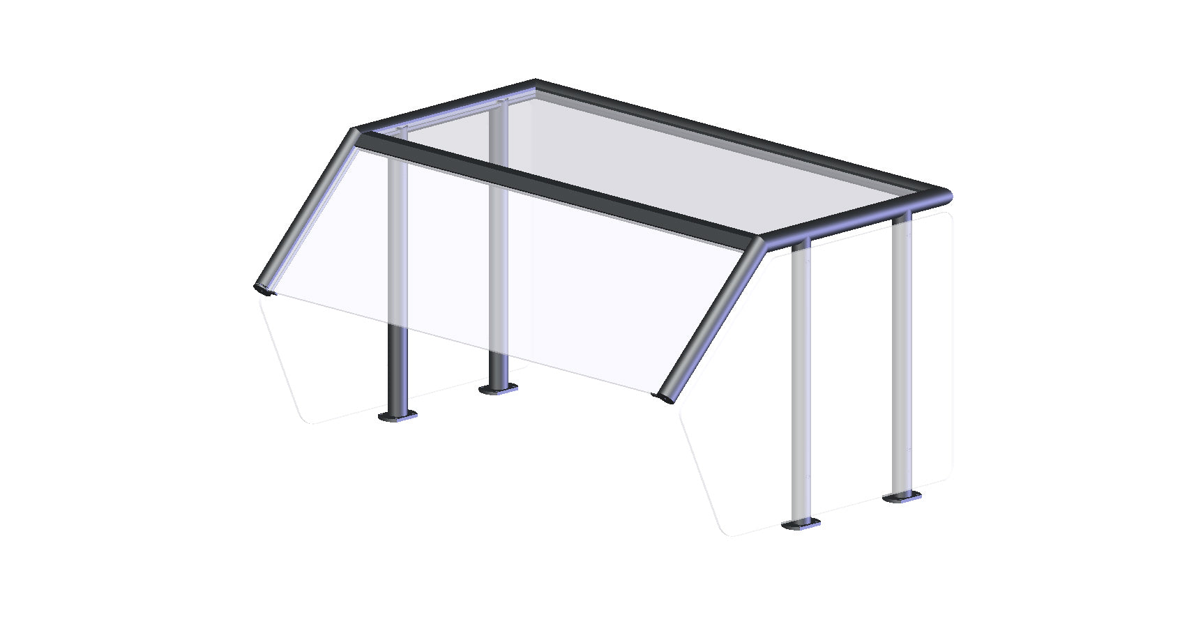 NSF Traditional Breath Guards - Single-Sided Buffet with Top Shelf