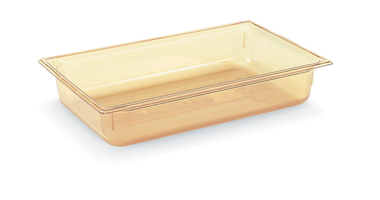 Full-size 4-inch-deep Super Pan® high-temperature plastic pan in amber