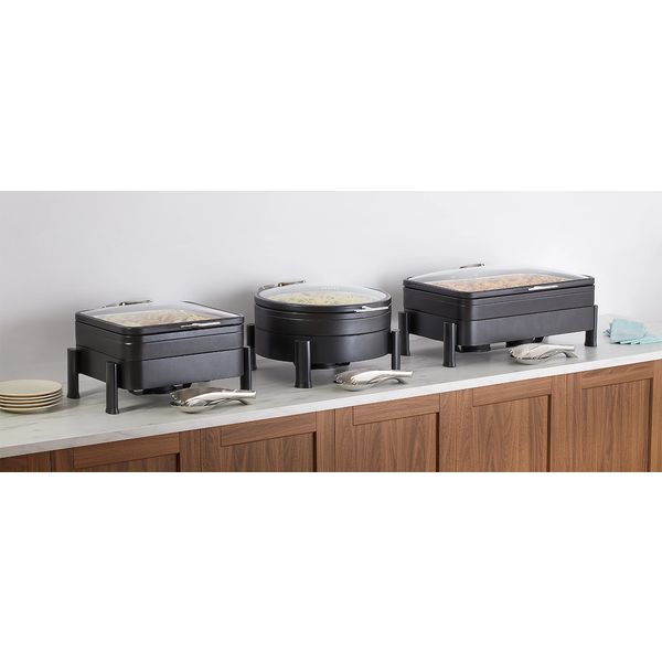 Square Titanium Chafer Stand for 5.8 qt. Radiance Induction Buffet Server