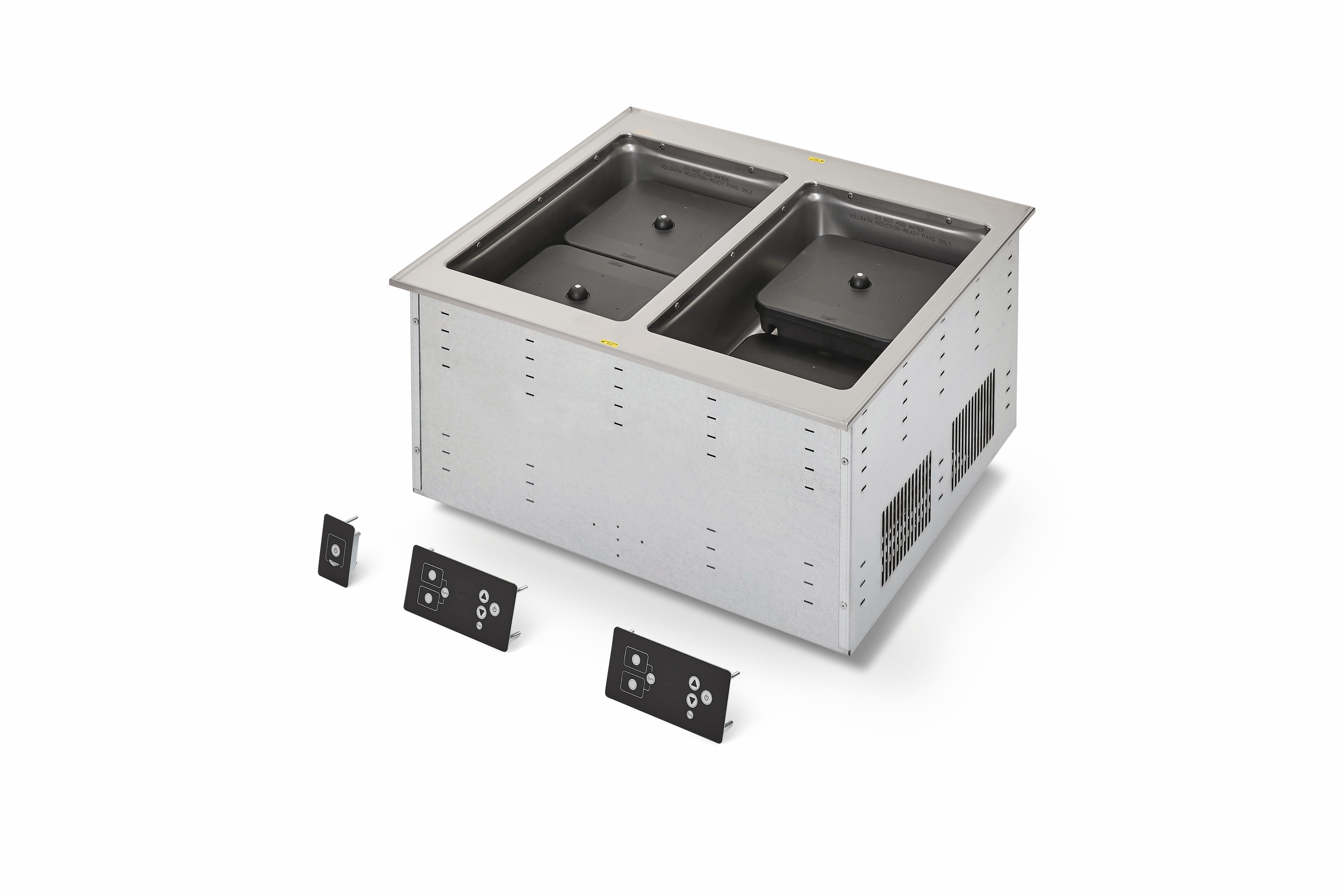 Two-well 120-volt modular drop-in dry induction hot well