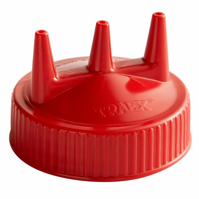 Traex® Squeeze Dispenser Replacement Cap with Triple Tip Opening in Red
