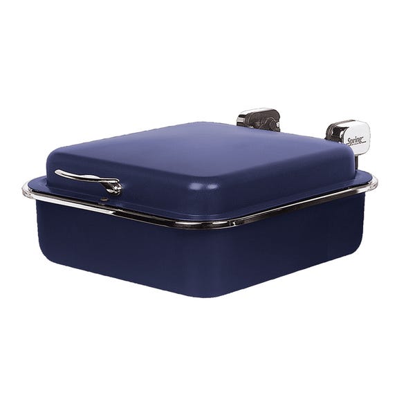 Seasons 2/3 Rectangular Sapphire Stainless Steel Induction Chafer with Chrome Accents