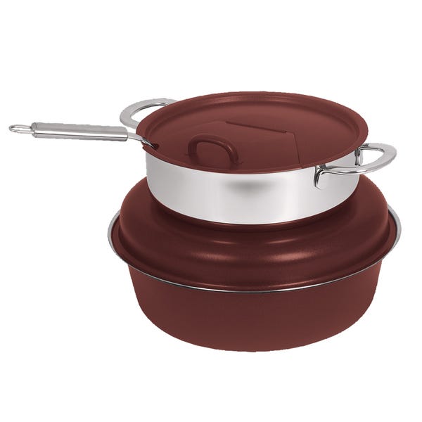 Seasons 6 qt. Stainless Steel Soup Tureen, Merlot with Chrome Accents