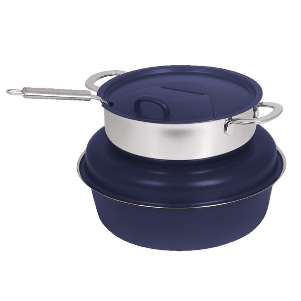 Seasons 6 qt. Stainless Steel Soup Tureen, Sapphire with Chrome Accents