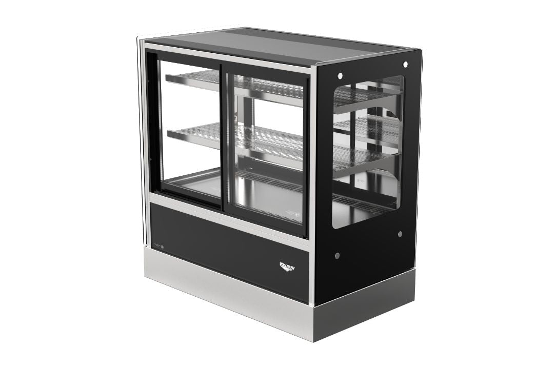 36-Inch-Wide 120-Volt Cubed-Glass Countertop Refrigerated Deli Display Case with Self-Serve and Rear Access