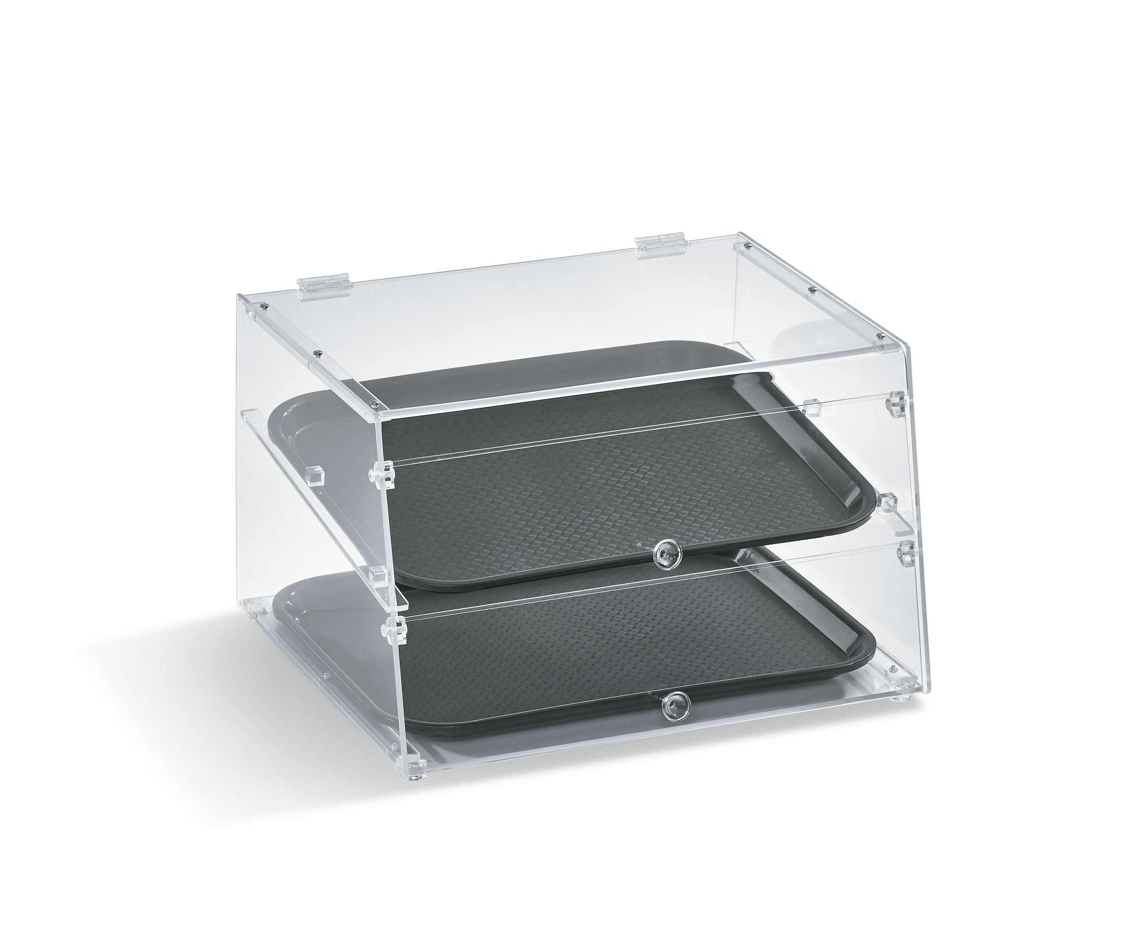 Acrylic Knock Down Bakery Display Case 2 tray