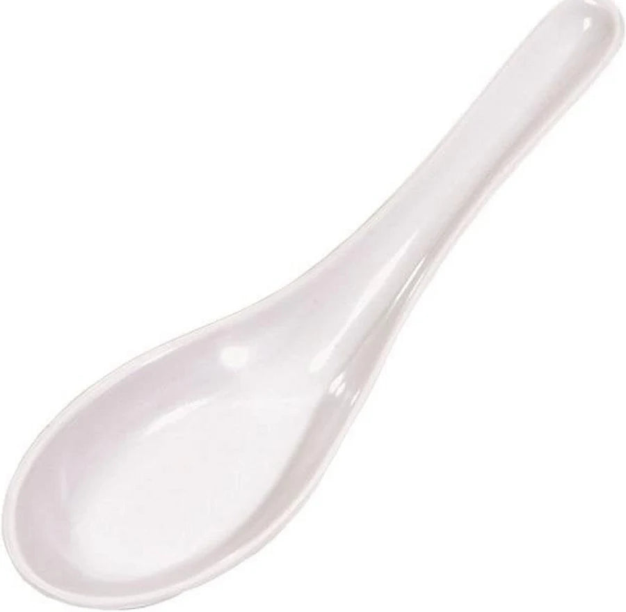 White Plastic Chinese Soup Spoons