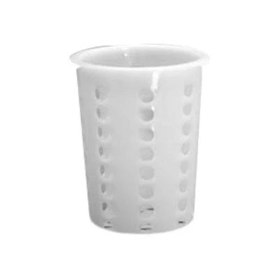 White Plastic Silverware Cylinder 4-1/4"Dia. x 5-1/4"H