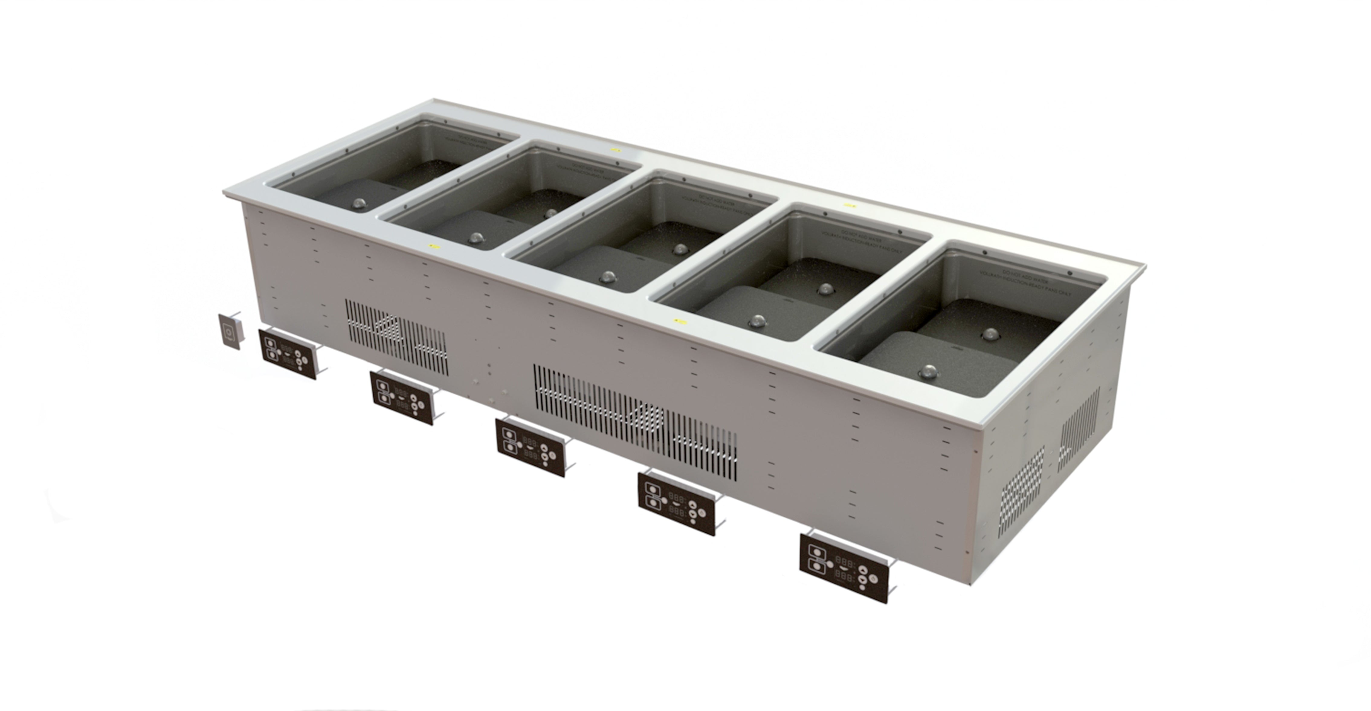 Five-Well 208- To 240-Volt Modular Drop-In Dry Induction Hot Well with Flat Flange