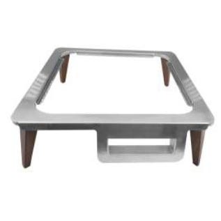 Skyra Wynwood 18" Square Induction Warmer Stand with Wood Grain Legs