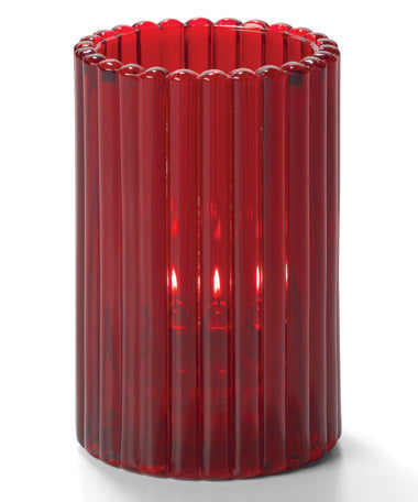 4-5/8" Ruby Glass Vertical Rod Cylinder Lamp