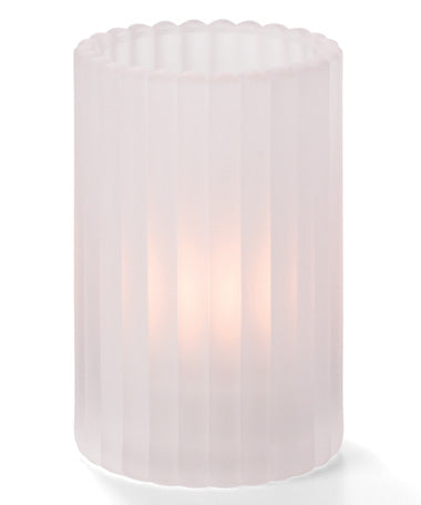 4-5/8" Satin Crystal Glass Vertical Rod Cylinder Lamp