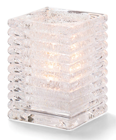 4-1/8" Clear Jewel Glass Rib Block Square Lamp