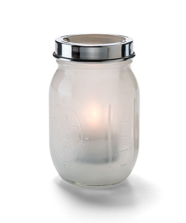 5-1/4" Satin Linen Glass Firefly Hanging Candle Lamp