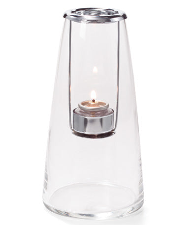 8-1/4" Clear Glass Lighthouse Hanging Tealight Lamp