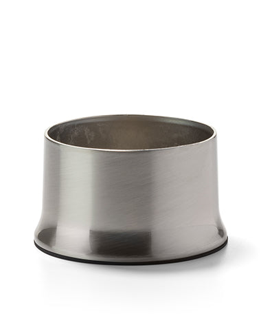 2" Satin Nickel Cocktail II™ Lamp Base Only, round, 2"H x 3-5/8" dia., polished chrome, for use with 3" fitter globe, accommodates Hollowick's HD36 disposable fuel cell (globe not included) Lamp Base Only