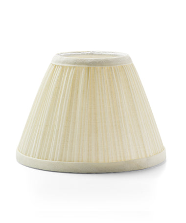 4-1/2" Ivory Fabric Pleated Lamp Shade, 6" Dia.