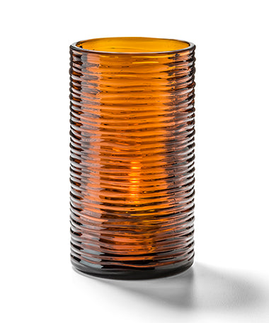 5"H Typhoon™ Amber Glass Candle Lamp Base