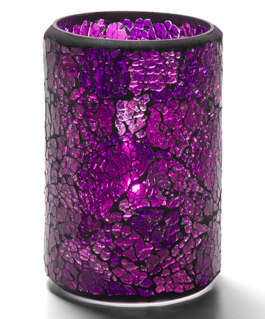 4-1/2"H Blue/Purple Glass Crackle™ Cylinder Lamp