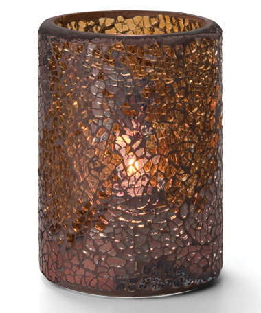 4-1/2"H Gold Glass Crackle™ Cylinder Lamp