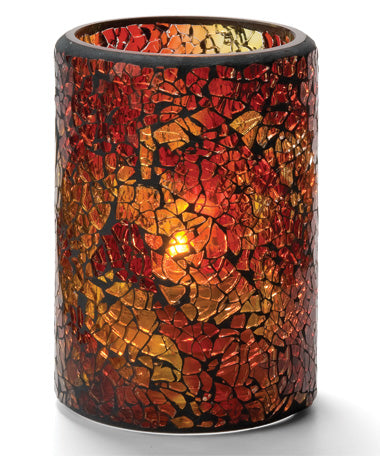 4-1/2"H Red/Gold Glass Crackle™ Cylinder Lamp
